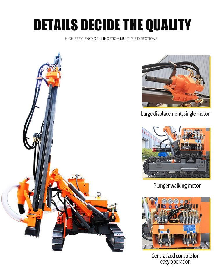 20m Mining Quarry Crawler Portable Hydraulic DTH Borehole Drilling Rig