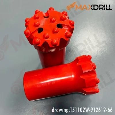 Maxdrill High Quality T51 89mm 102mm 115mm Thread Button Bit for Drilling