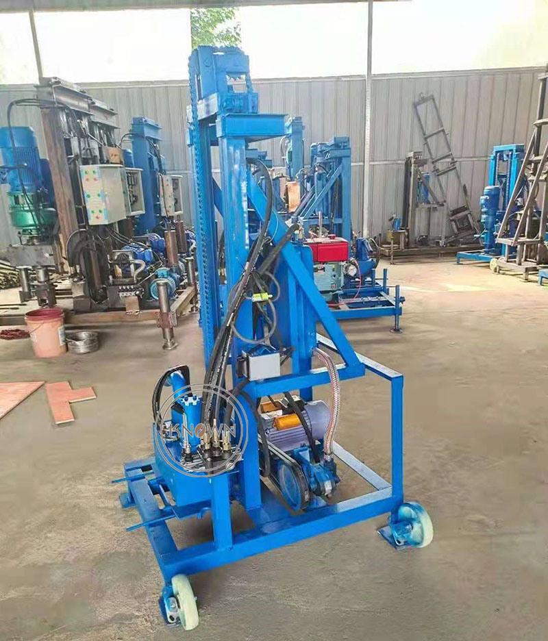 Electric Hydraulic Water Well Drilling Rig Machine Portable Deep Well Borehole Mine Drill Rig Machine with Drilling Rod Head