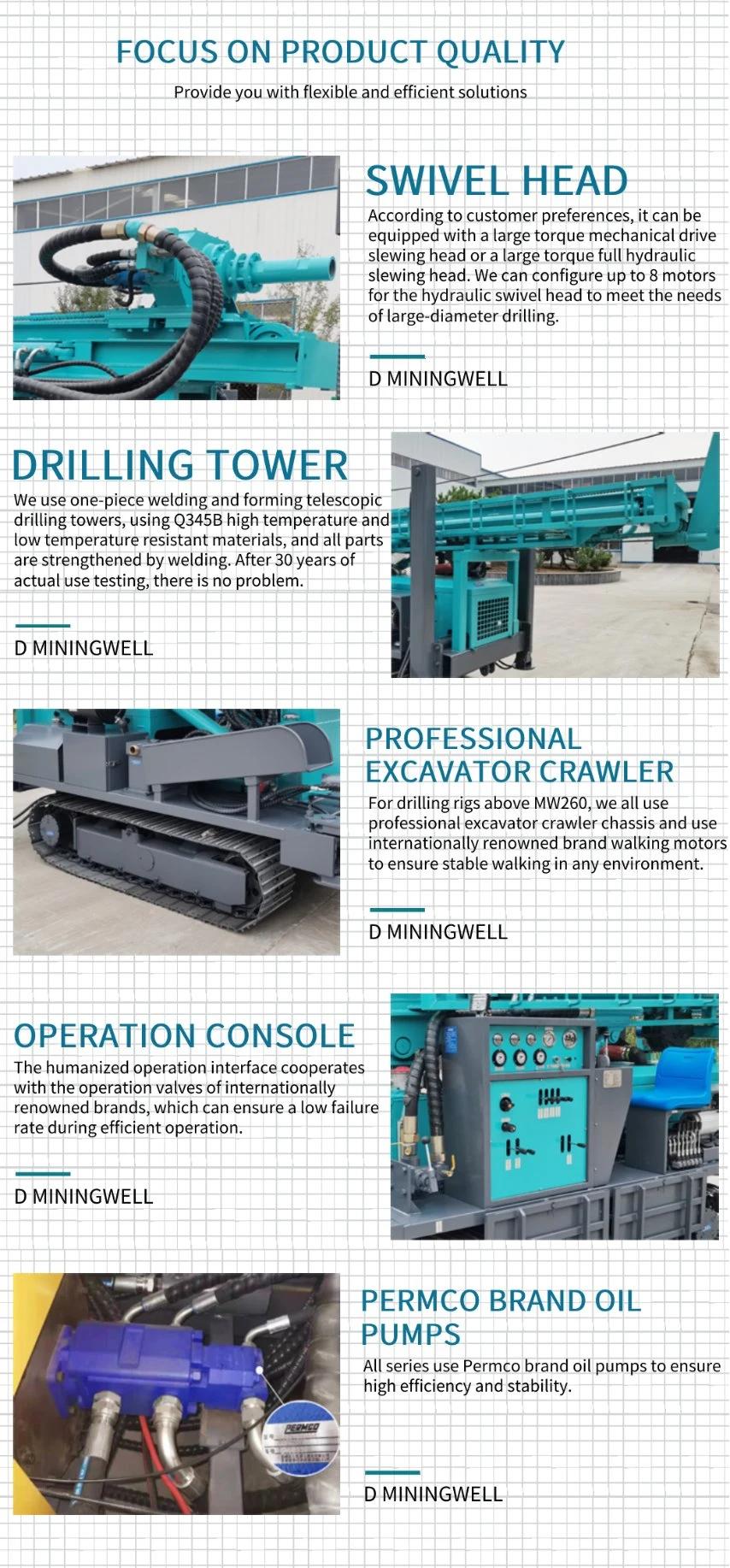 Dminingwell Crawler Hydraulic Drilling Rig Deep Borehole Water Well Driller Water Wells Drilling Rigs MW280