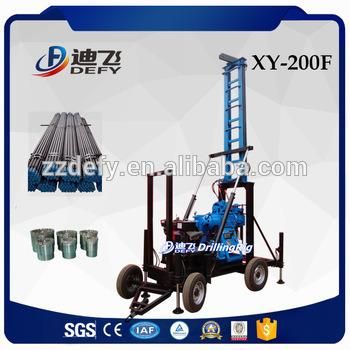 200m Portable Trailer Rotary Water Bore Well Drilling Machine Borehole Core Sampling Mining Drill Rig