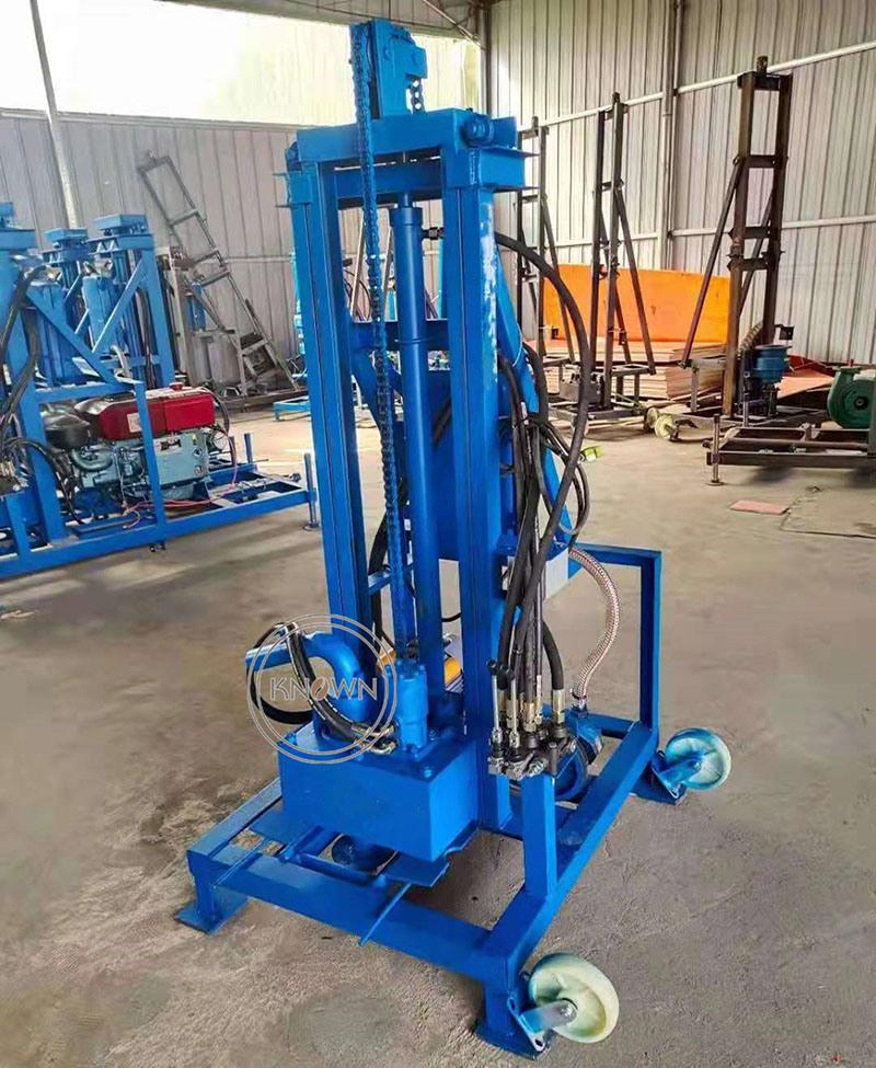Electric Hydraulic Water Well Drilling Rig Machine Portable Deep Well Borehole Mine Drill Rig Machine with Drilling Rod Head