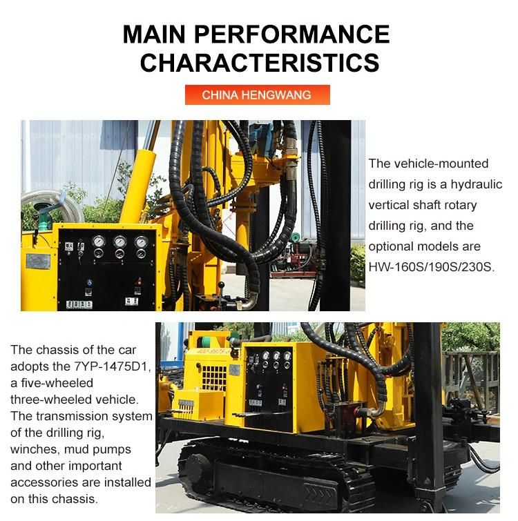 Pneumatic Air 300m Borehole Water Well Drilling Rigs for Sale