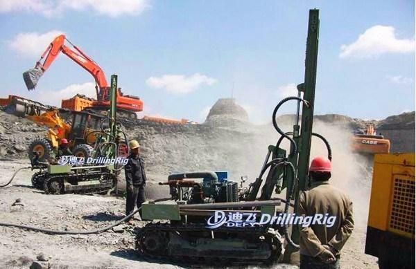 Work with Air Compressor Hard Rock Drill