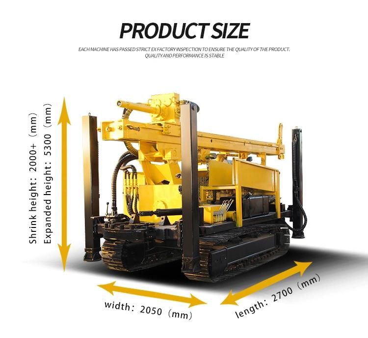 Crawler Borehole Drilling Rig Pneumatic 450m Water Well Drilling Rig