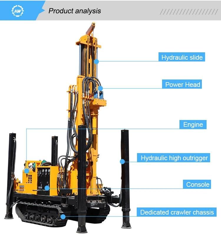 Air Compressor Pneumatic Diesel Engine Water Well Drilling Rig Machine