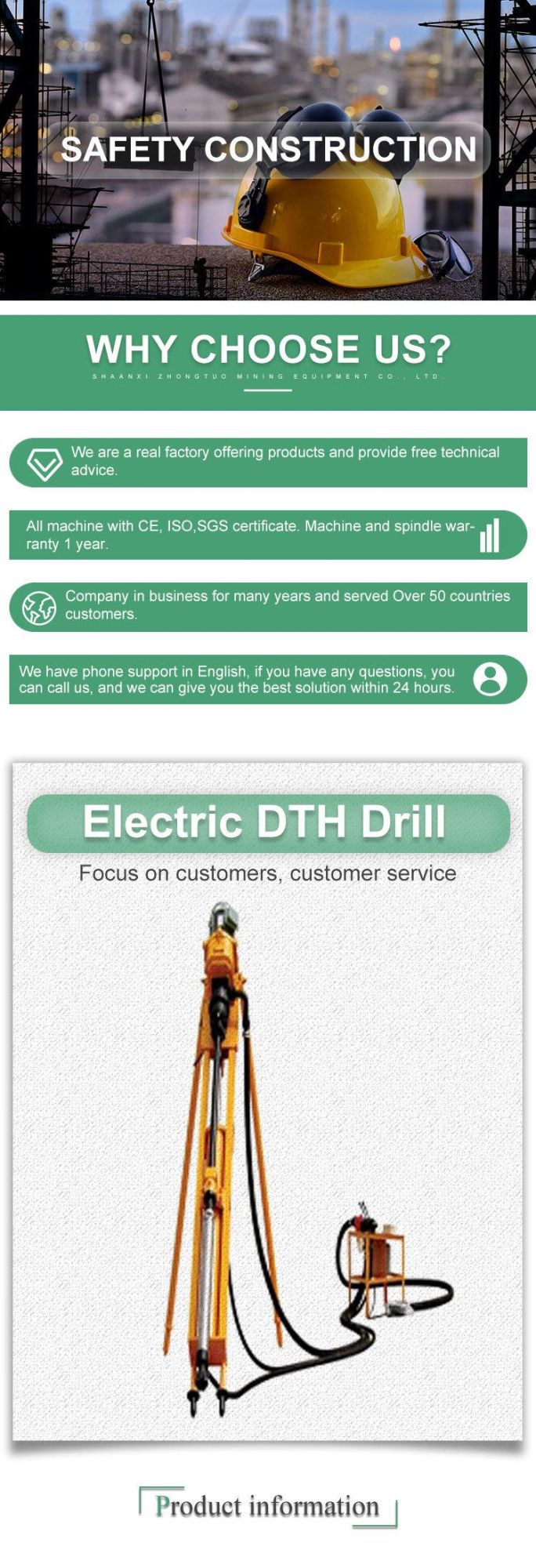 Small-Sized Drilling Rig Portable DTH Drill