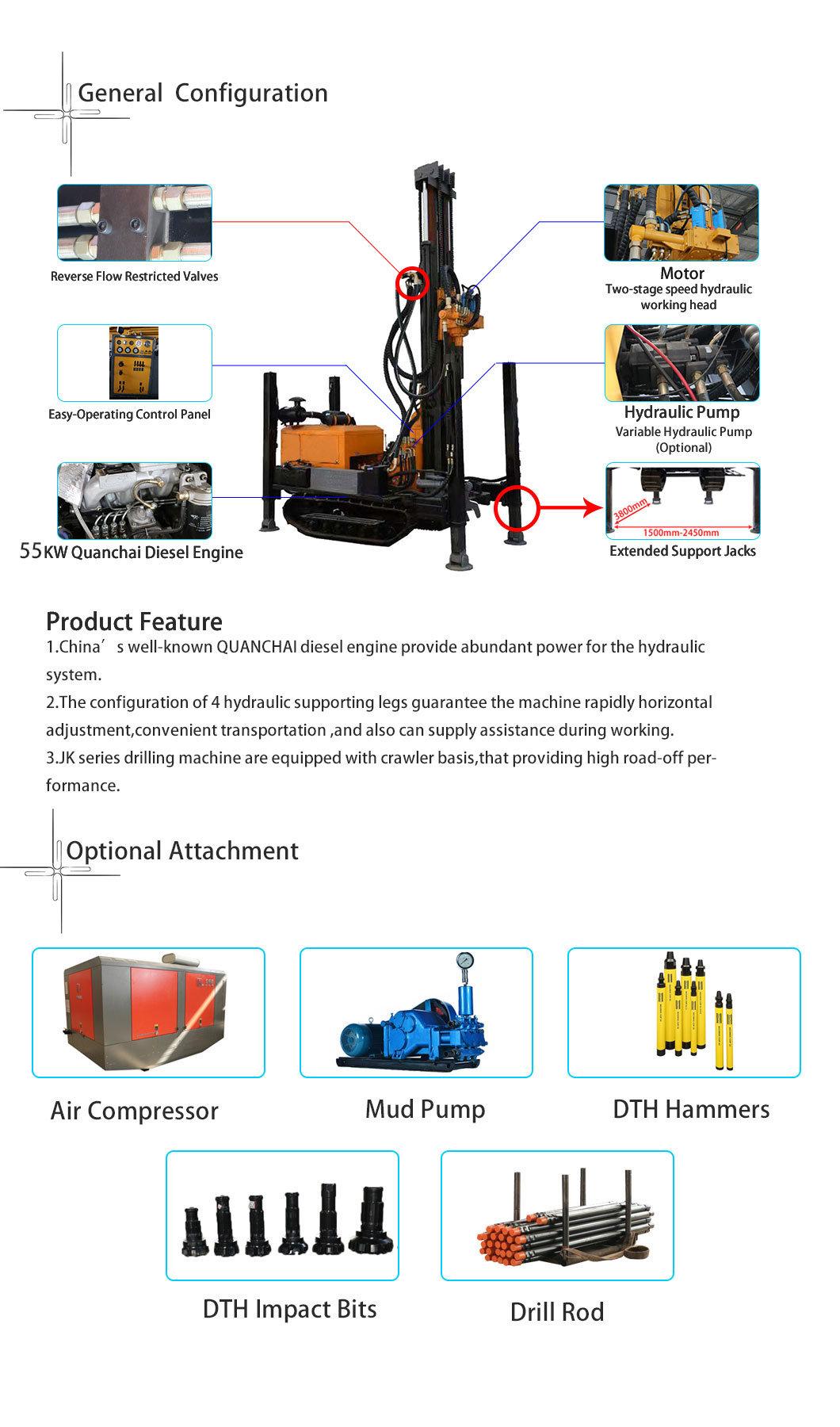 180m Hydraulic Water Well Drilling Rigs