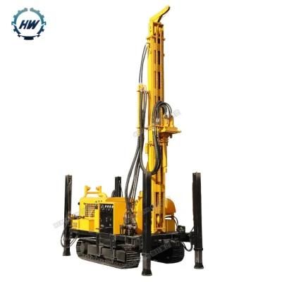 Drilling Depth 400 Meters Steel Crawler Mounted Rotary Portable Water Well Drilling Rig Machine