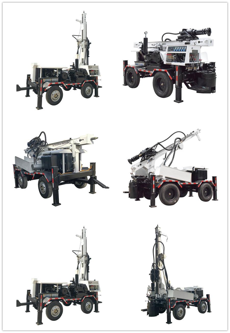 260m Depth Sly510 Wheeled Trailer Mounted Water Well Bore Hole Drilling Rig Machine