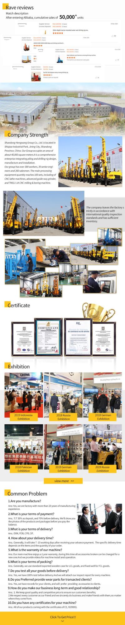Hydraulic Well Drilling Rig Easy to Operate Drilling Rig Machine
