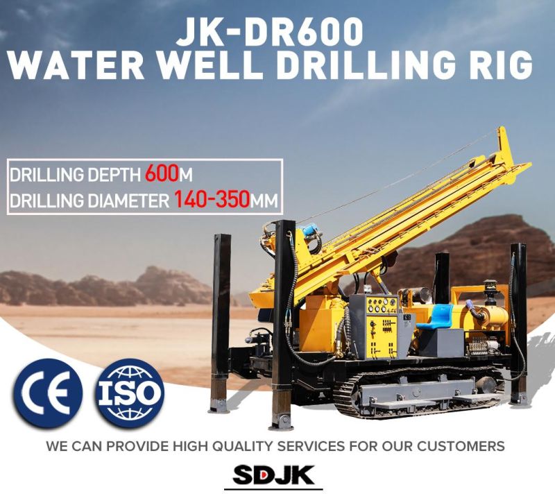 600m Full Hydraulic DTH Pnuematic Air Compressor Water Well Drilling Rig for Sale