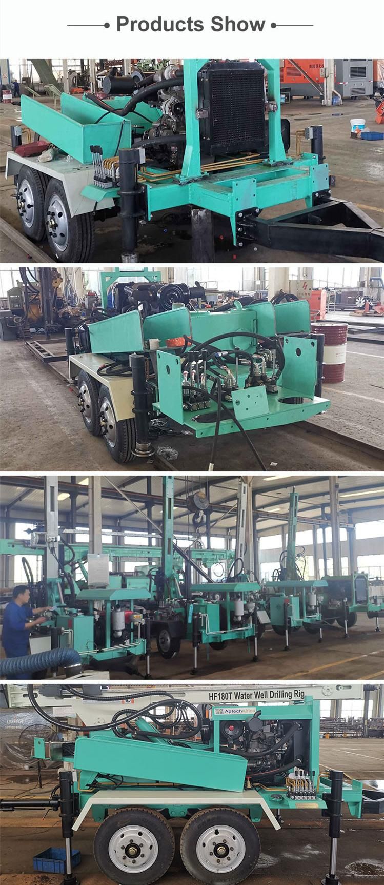 4 Wheels! Hf180t High Efficiency Rotary and Hammer Drilling Rig