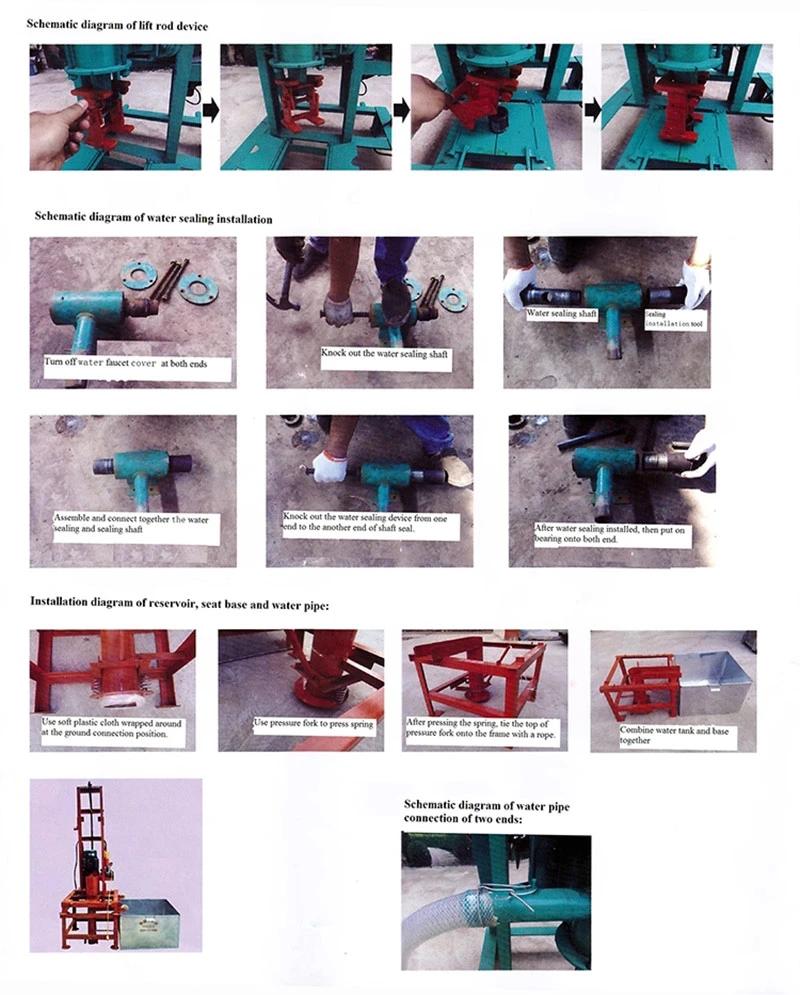 0-150m Depth Diesel/Electric/Gasoline Engine Portable Water Well Drilling Rig