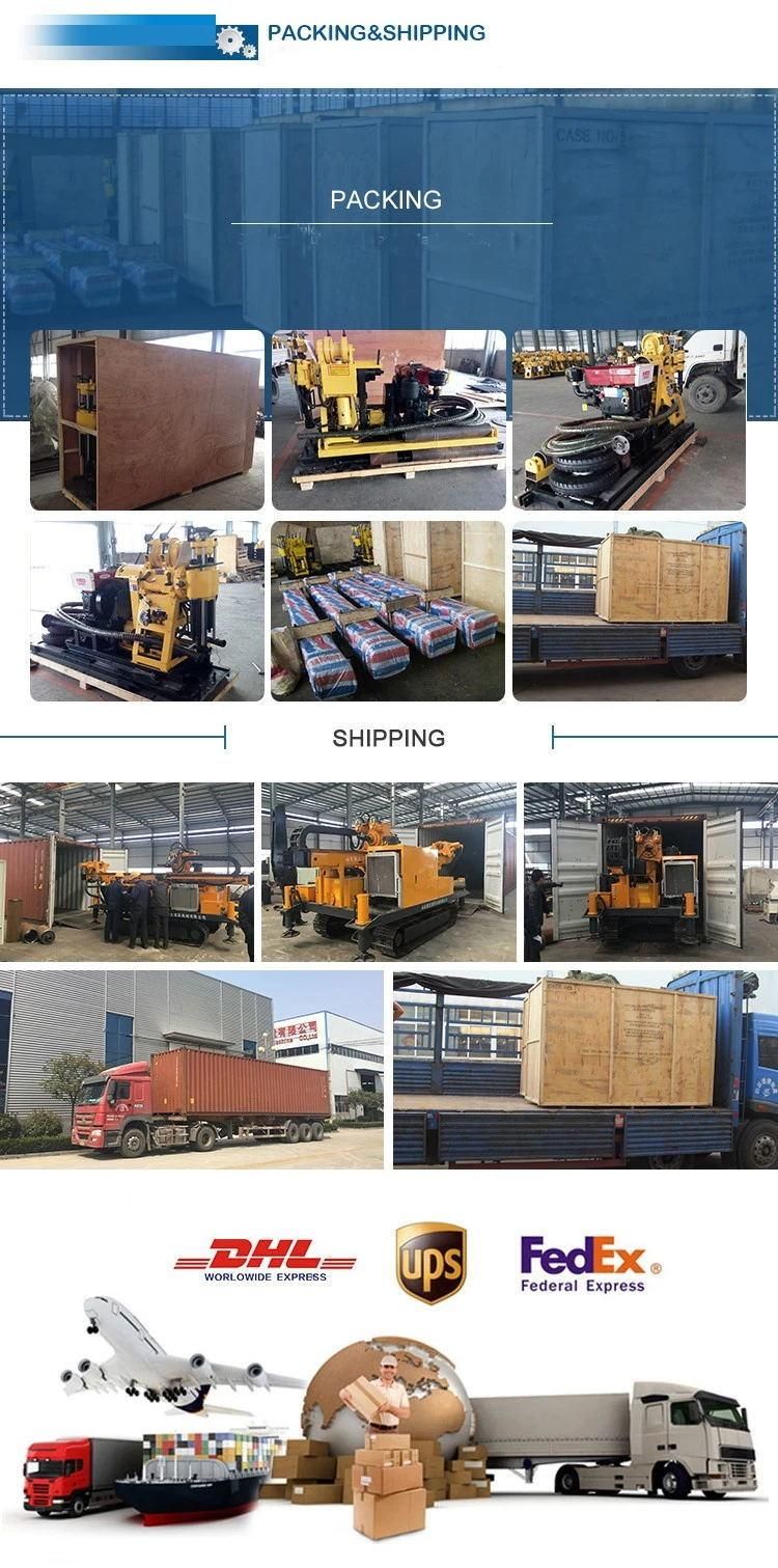 Diesel Engine 150m Depth Crawler Mounted Water Well Drilling Rig