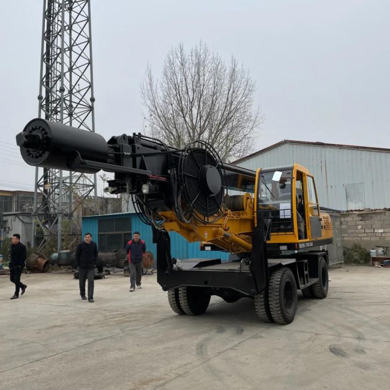 Wheel Type Rotary Drilling Rig Portable Low Price