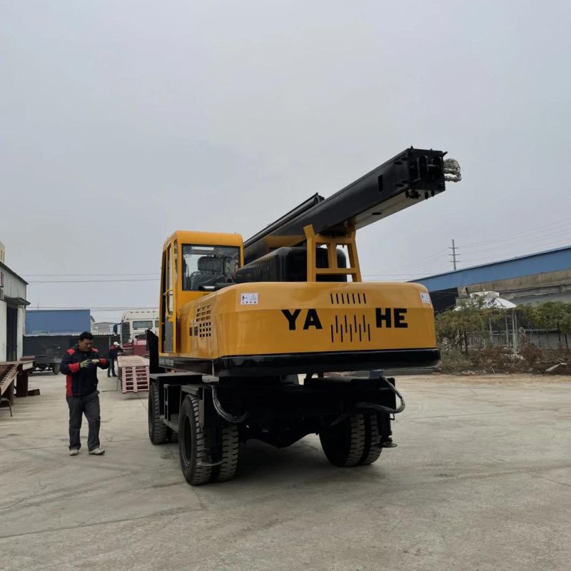 Auger Pile Driver, Wheeled Rotary Drilling Rig Portable Low Price