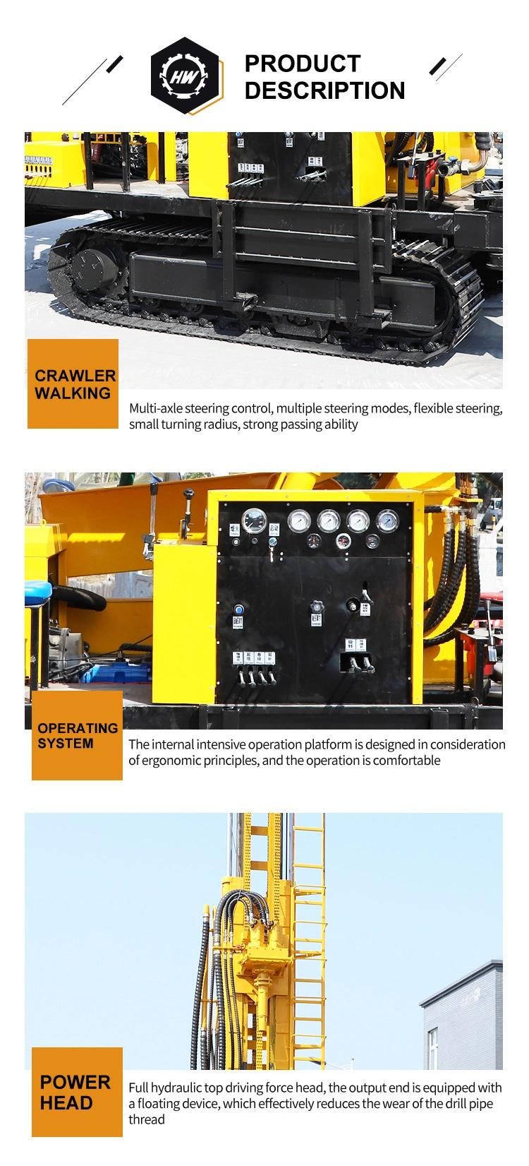 Crawler Base Water Well Drilling Rig Water Drilling Machine Driven by Diesel Engine with 320m Drilling Depth Pneumatic DTH