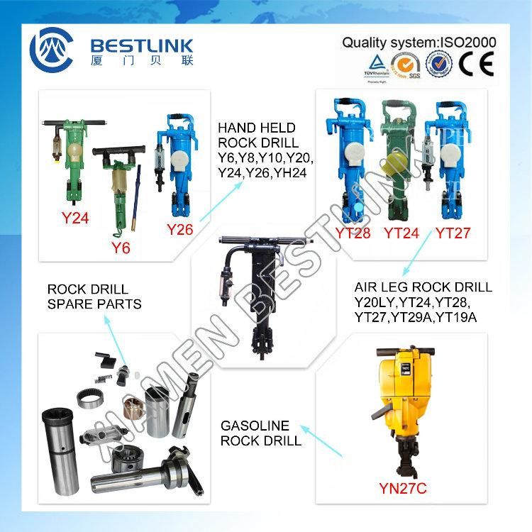 Y19A Y20 Y24 Y26 Pneumatic Hand Held Rock Drill for Stone Quarry