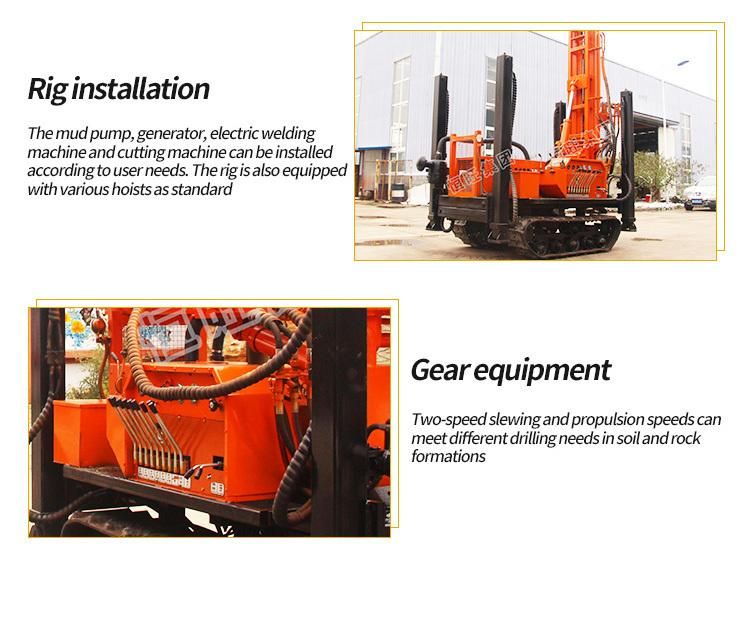 Diesel Engine 150m Depth Crawler Mounted Water Well Drilling Rig