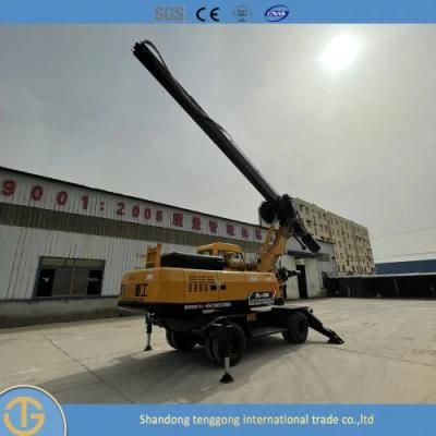 Wheel Type Rotary Drilling Rig Portable Low Price