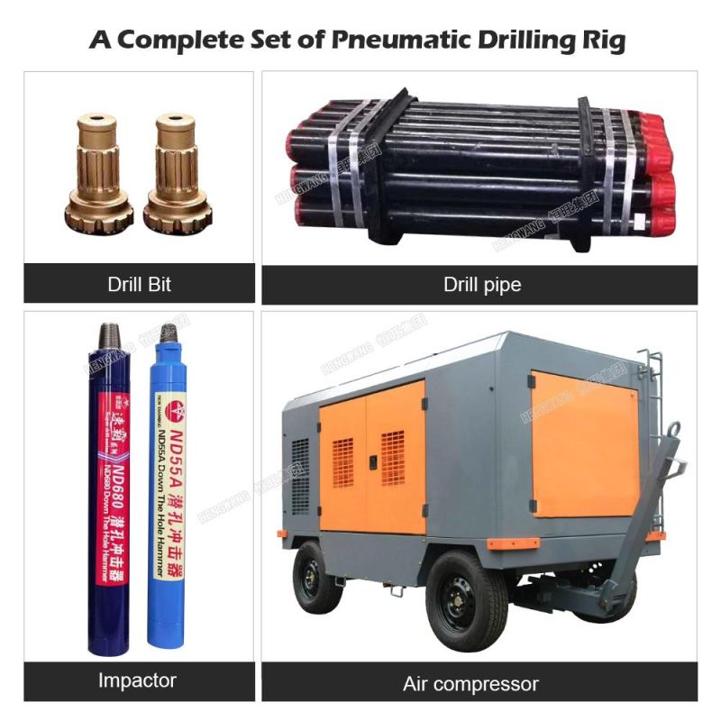 20m Mining Quarry Crawler Portable Hydraulic DTH Borehole Drilling Rig