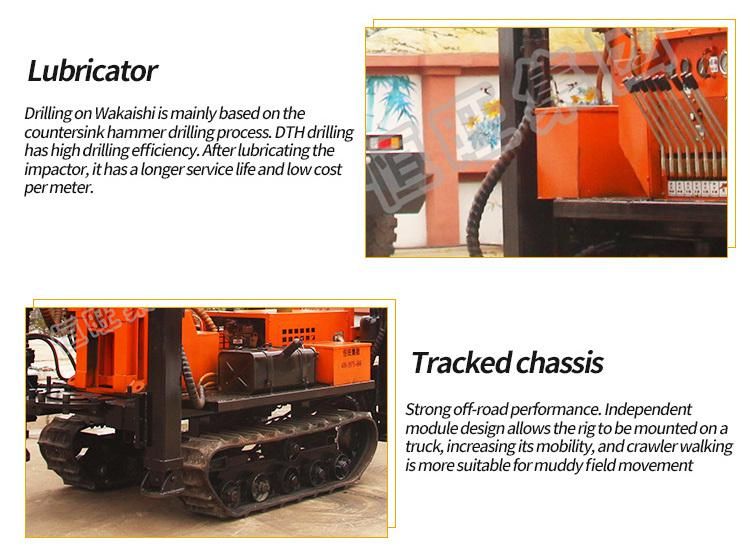 Diesel Engine 150m Depth Crawler Mounted Water Well Drilling Rig
