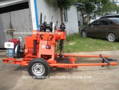 150m Portable Wheel Trailer Mobile Geotechnical Core Drilling Rig with Mud Pump (GY-150B)