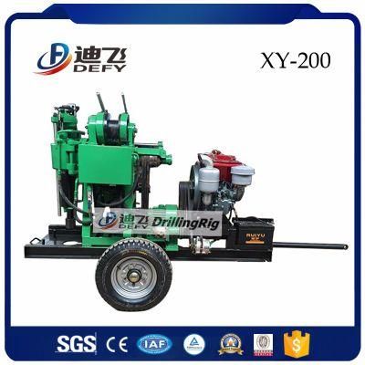2022 Hot Sale Water Well Borehole Drilling Machine for 200m Soil Investigation Test