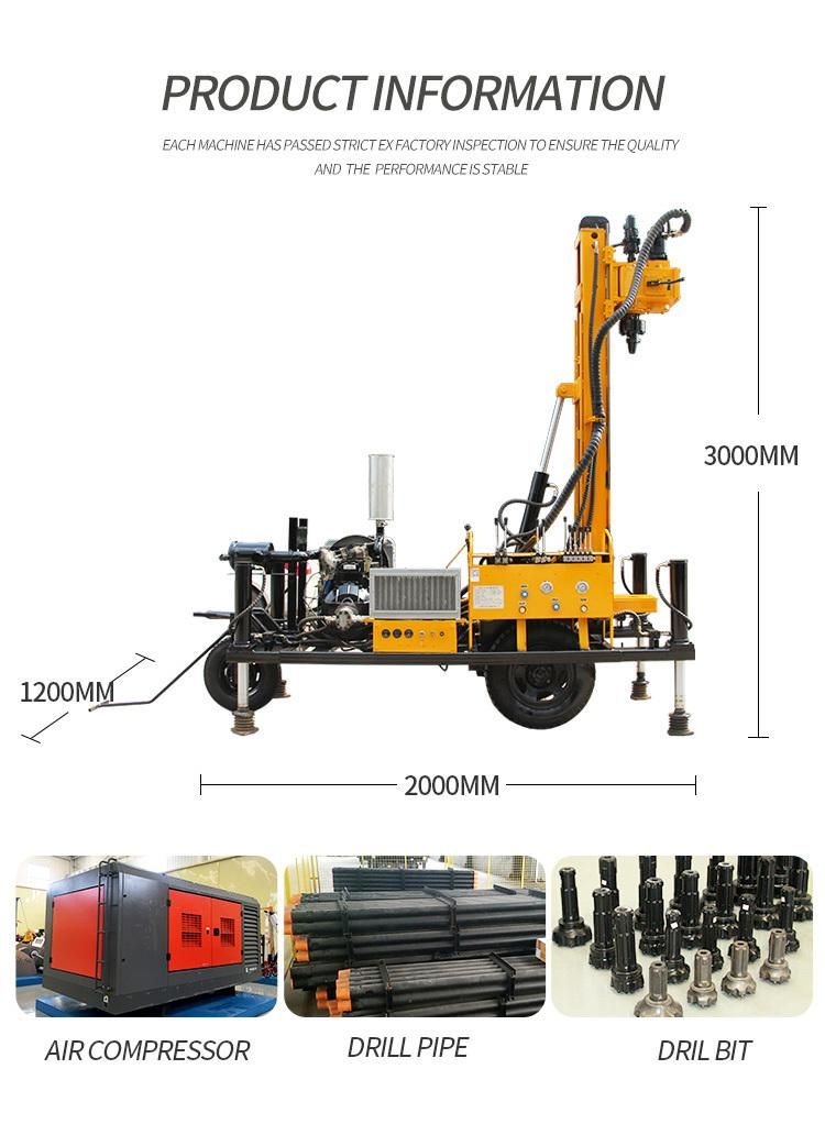 Trailer Mounted DTH Water Bore Well Drilling Rig