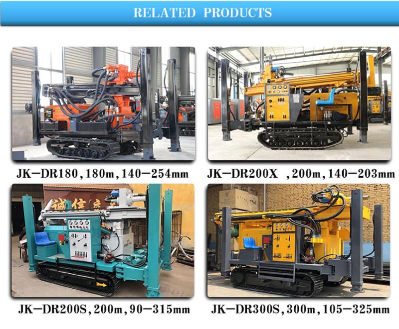Jk-Dr300 300m Depth Hydraulic Rotary Diesel Engine Drilling Rig Machine