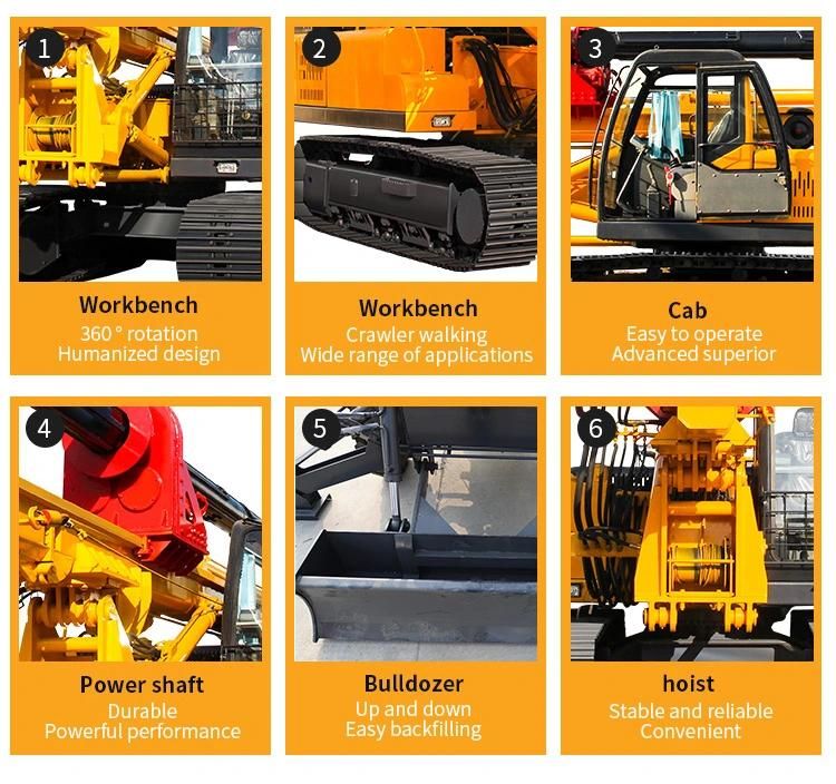 20m Crawler Rotary Pile Drilling Rigs Big Hole Diameter Drilling Rig