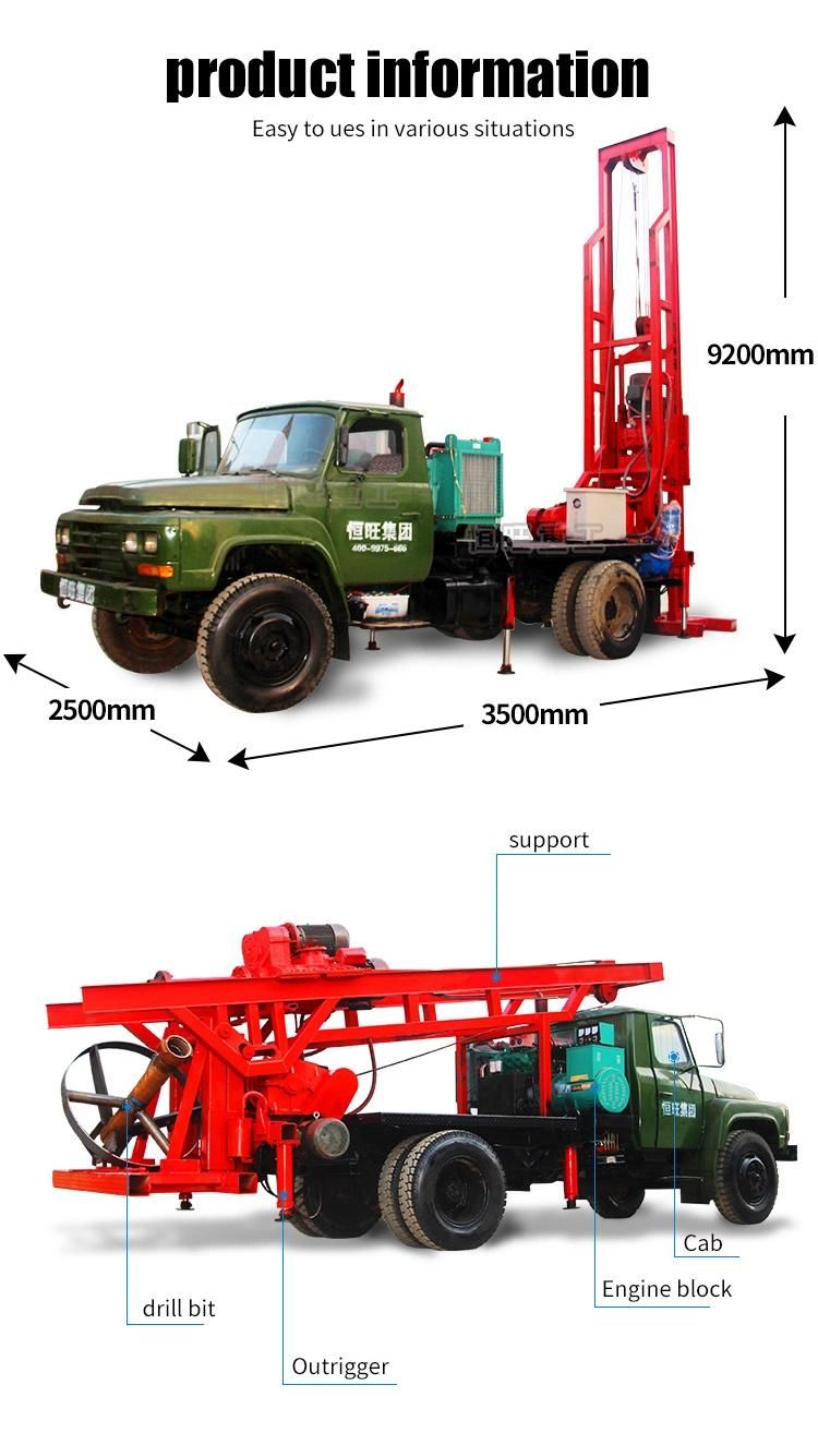 Big Hole 200m Depth Hydraulic Water Well Rotary Drilling Machine