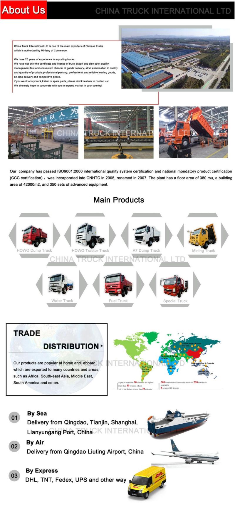 China Truck International Ltd 150meters 300m Depth HOWO 6X4 Well Drill Truck