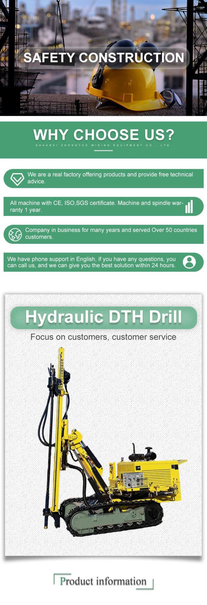 Hydraulic Crawler DTH Rock Drill Water Well Drilling Machine