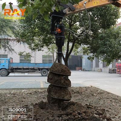 Ray Rea5000 Excavator Equipment Auger Drilling Machine Hydraulic Auger Earth Drill Attachment