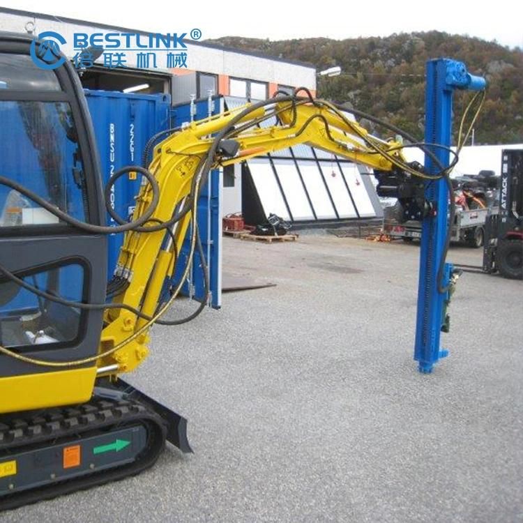 Excavator Mounted Drill Attachment Rig