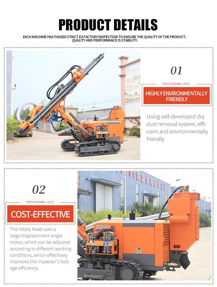 Professional Crawler Separated DTH Surface Drill Rig with Hole 90-310mm