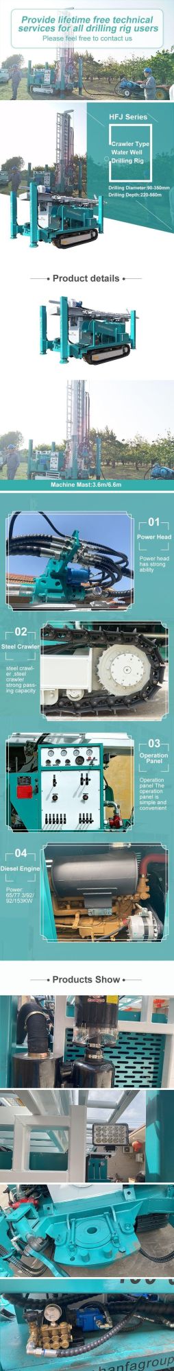 1 Year RoHS Approved Hf Standard Export Packing Rigs Water Well Drilling Machine