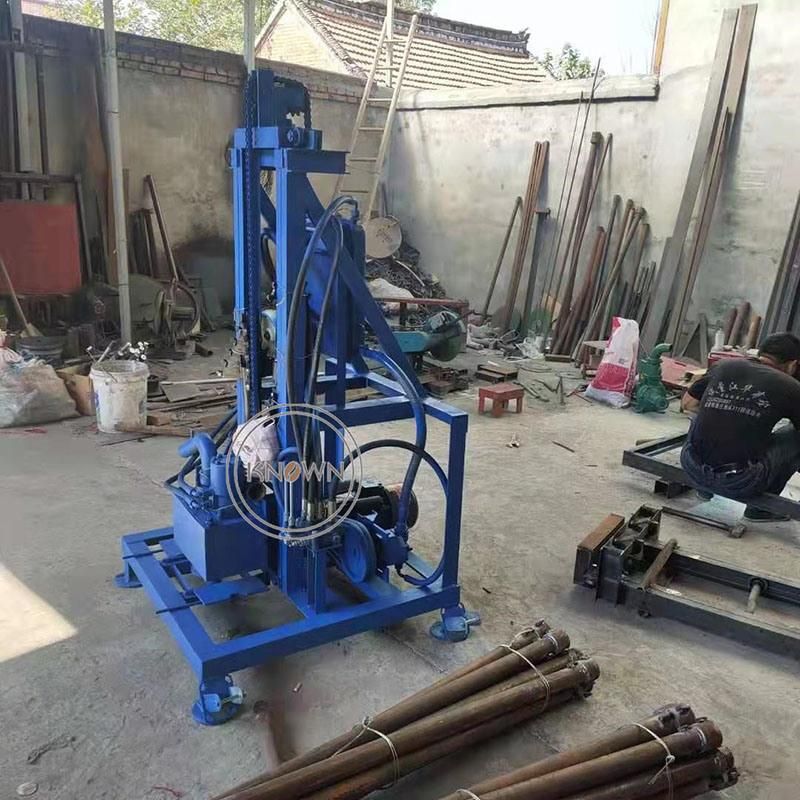 Electric Hydraulic Water Well Drilling Rig Machine Portable Deep Well Borehole Mine Drill Rig Machine with Drilling Rod Head