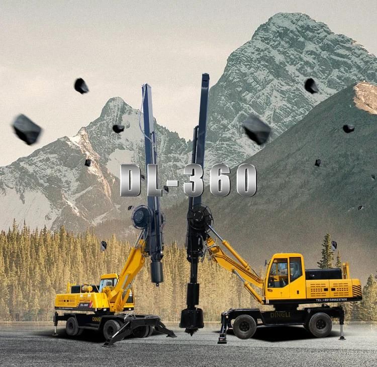 Auger Pile Driver, Wheeled Rotary Drilling Rig Portable Low Price