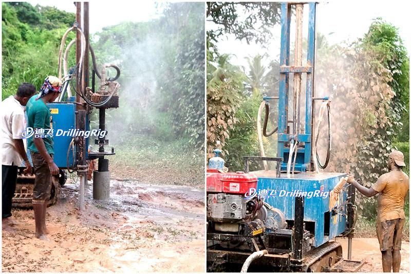 300m Well Drill Machine Hydraulic Pneumatic Type Crawler Drilling Rig for 300m Depth