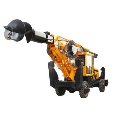 Long Screw Pile Driving Foundation Pile Driver with Large Bore Hole