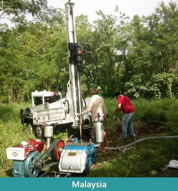 Hf510t 0-270m Trailer Type Borehole Water Well Drilling Rig Machine