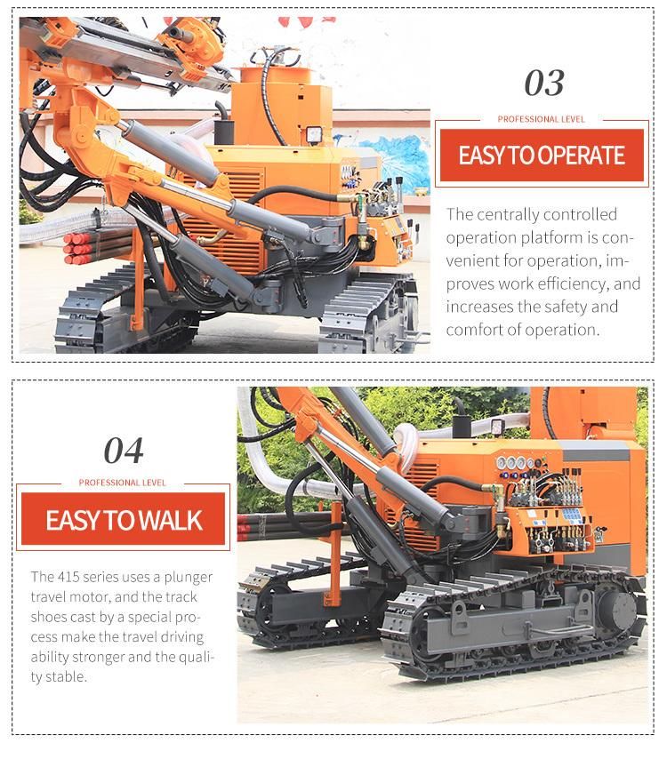 20m Mining Quarry Crawler Portable Hydraulic DTH Borehole Drilling Rig