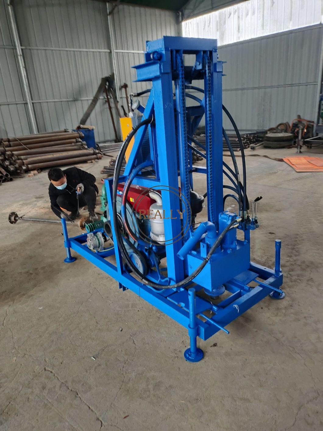 100m Deepth Portable Borehole Well Drilling Rig Diesel 22HP Drilling Rig Machine Water Well Drilling Machine
