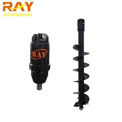 Skid Steer Loader Rock Tungsten Bit Hydraulic Rotating Earth Auger Drill for Garden Planting