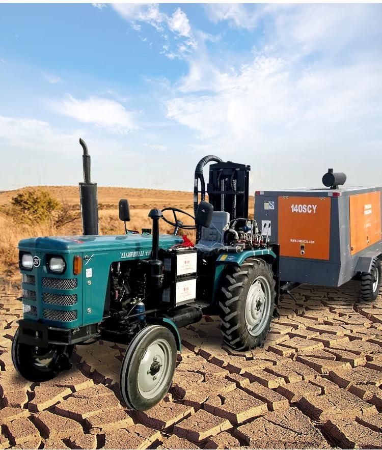 200 Meter Mobile Pneumatic Tractor Water Well Drilling Rig