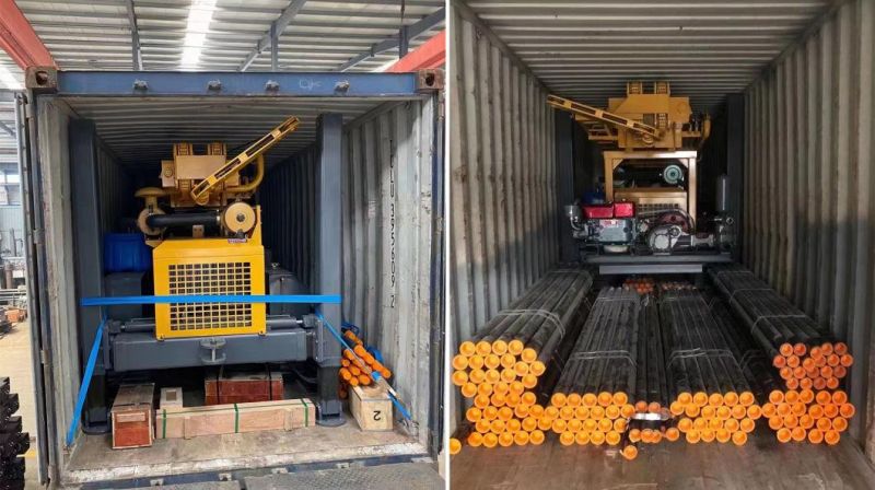 Water Well Borehole Drilling Rig 200m Depth with Screw Air Compressor