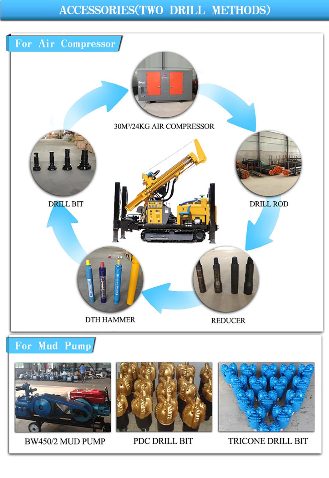 Jk-Dr300 300m Depth Hydraulic Rotary Diesel Engine Drilling Rig Machine